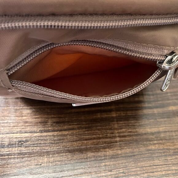 The SAK Tan Woven Square Zip Top with Flap Crossbody Shoulder Mini Bag Purse - Picture 9 of 11